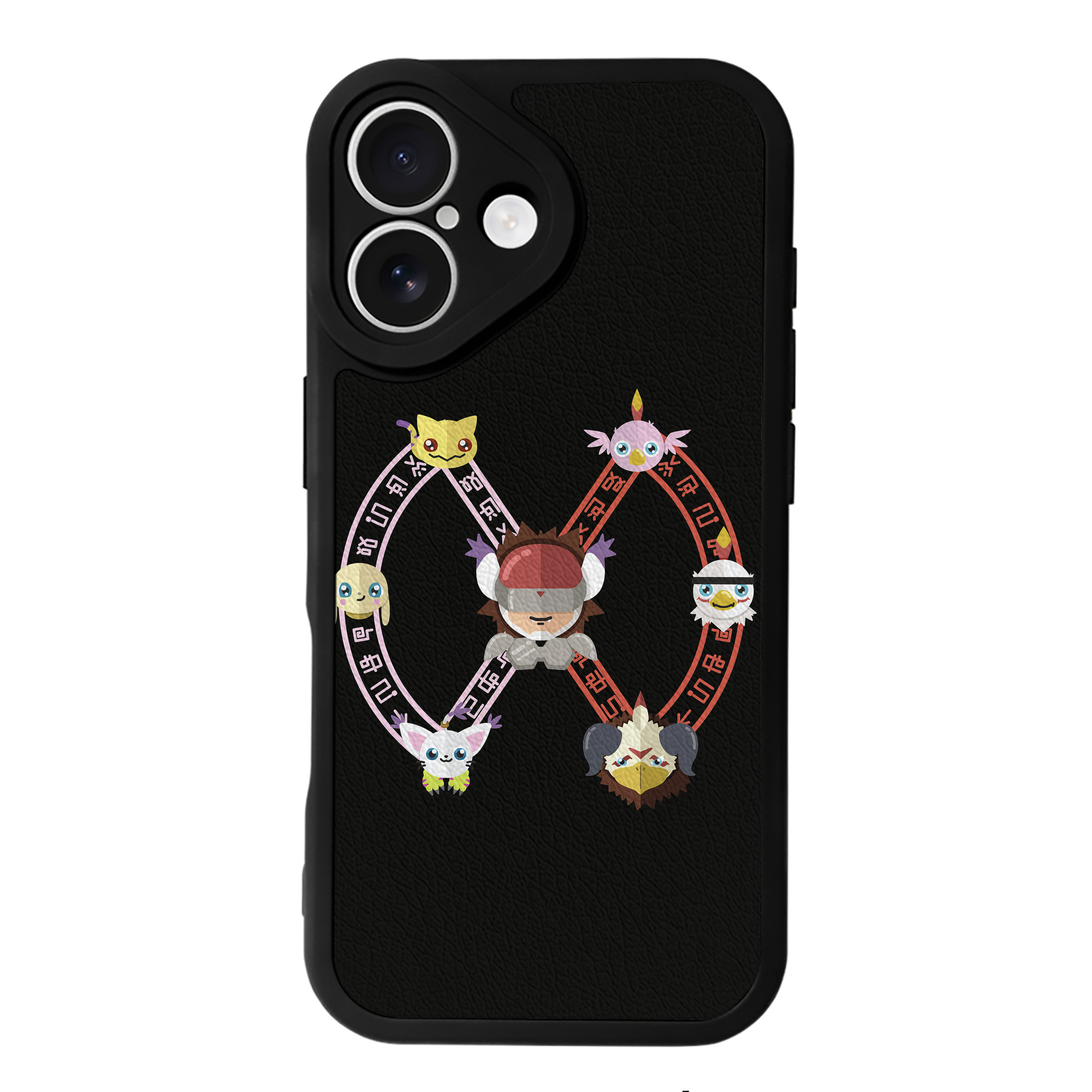 （画像用） Digimon デジタルモンスター/デジモン 【iPhone 16シリーズ対応】シリコンスマホケース（レザー調） 材質：シリコン